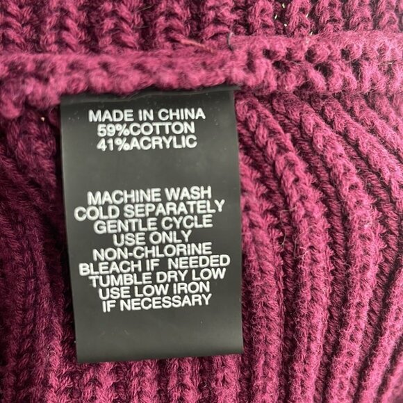 Vince Camuto Plum Burgundy Purple Long Sleeve Tunic Pull Over Sweater SM - Picture 3 of 7